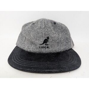 VINTAGE Kangol Hat Cap Strap Back Mens One Size Gray Wool Felt Made USA 80s